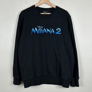 Disney Moana‎ 2 Movie Promo Embroidered Sweatshirt Unisex Black Size XL
